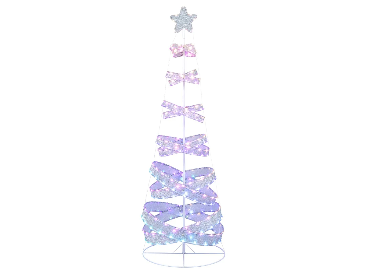 Albero di Natale a spirale con luci LED da 210 cm