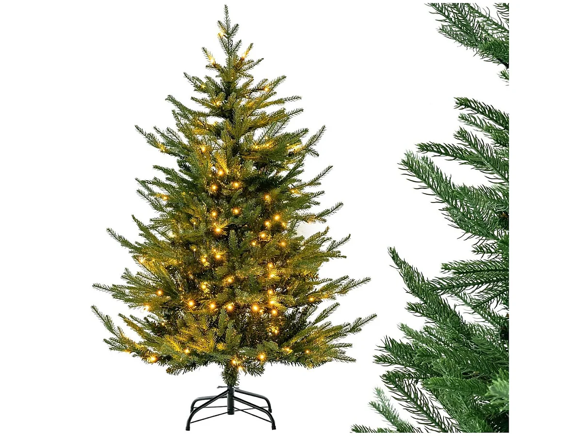 Albero di Natale artificiale con luci a LED, 136 cm