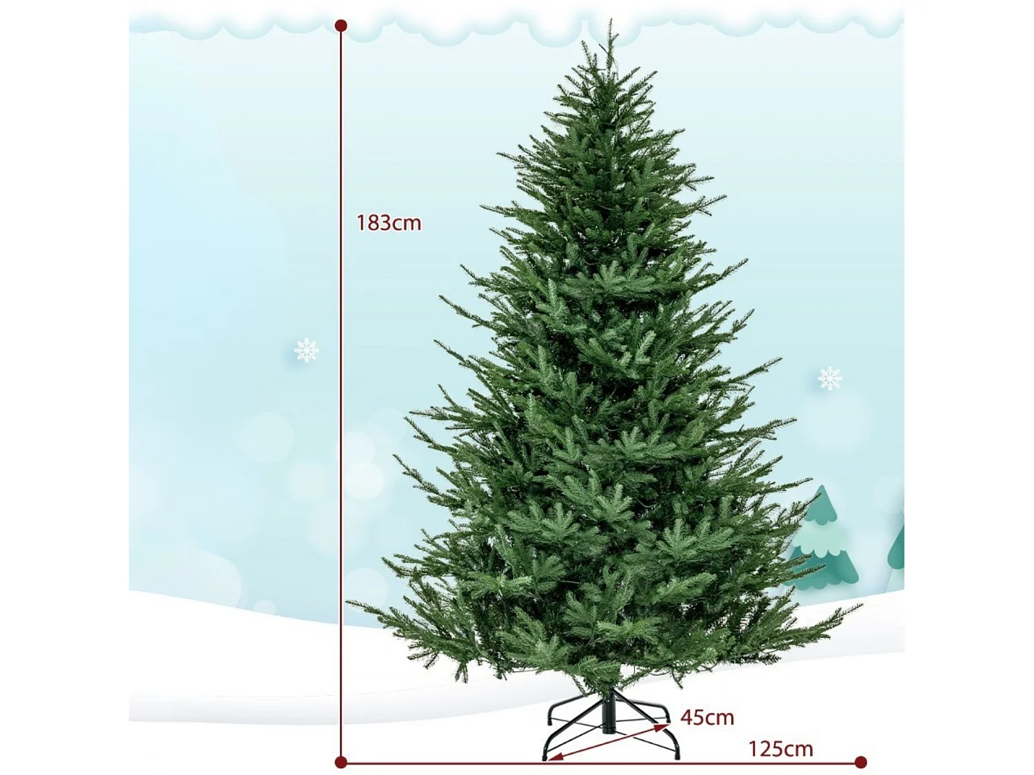 Albero di Natale artificiale con luci a LED, 183 cm