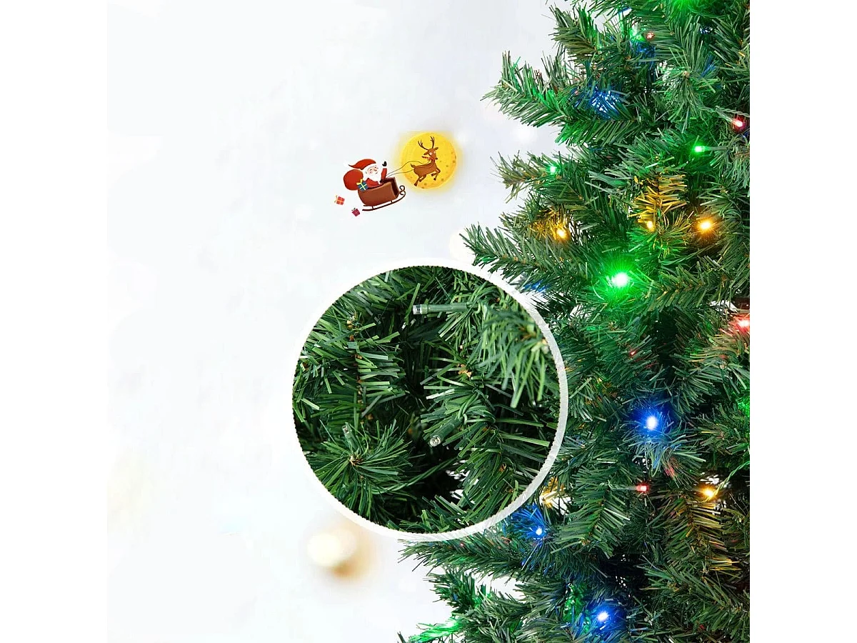 Albero di Natale artificiale con luci LED, 213 cm