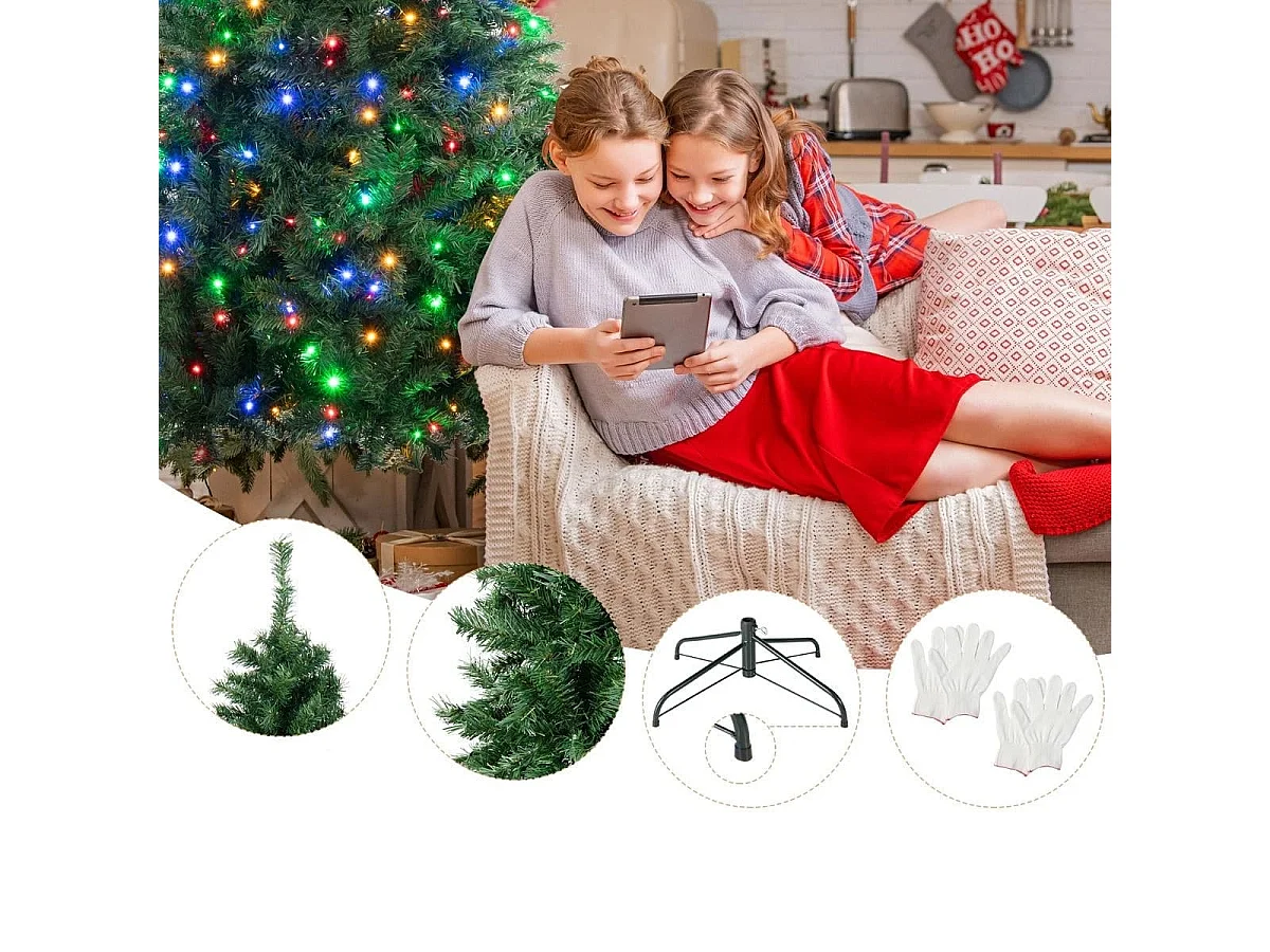 Albero di Natale artificiale con luci LED, 213 cm
