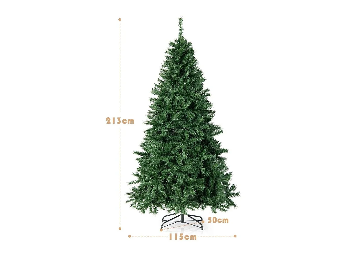 Albero di Natale artificiale con luci LED, 213 cm