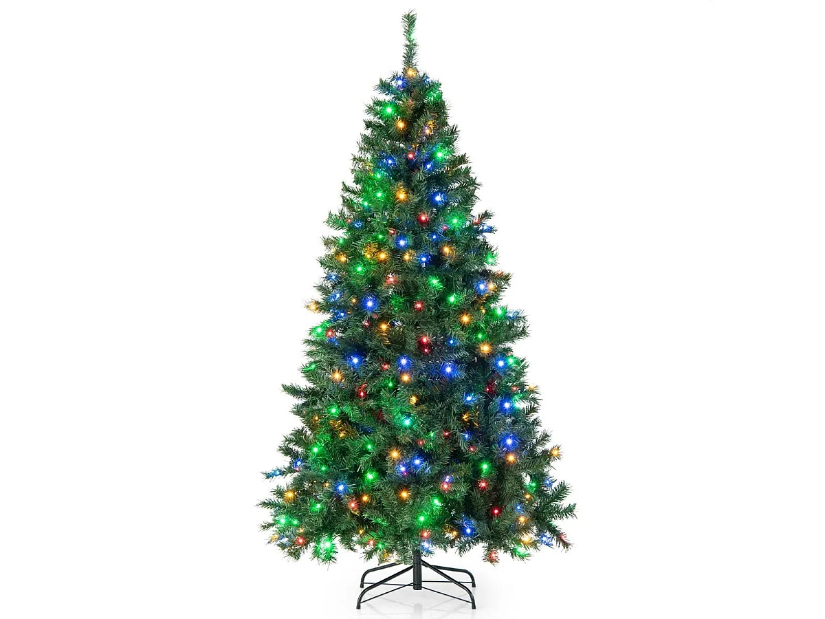 Albero di Natale artificiale con luci LED, 213 cm