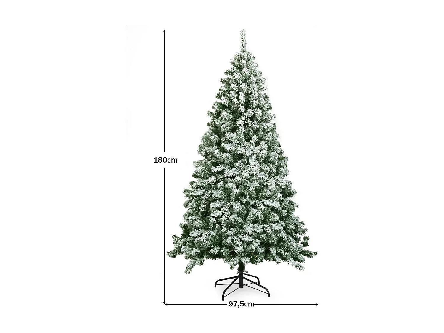 Arbre de Noël Artificiel 180CM avec 928 Branches Aiguilles en PVC Support Métallique Solide et Pliable pour Décoration Noël