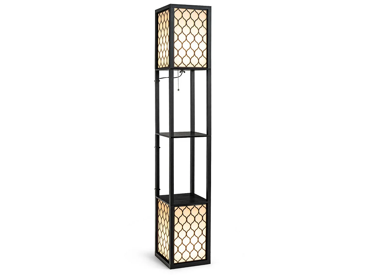 Stehlampe mit 2 Ablagen, 26 x 26 x 156 cm
