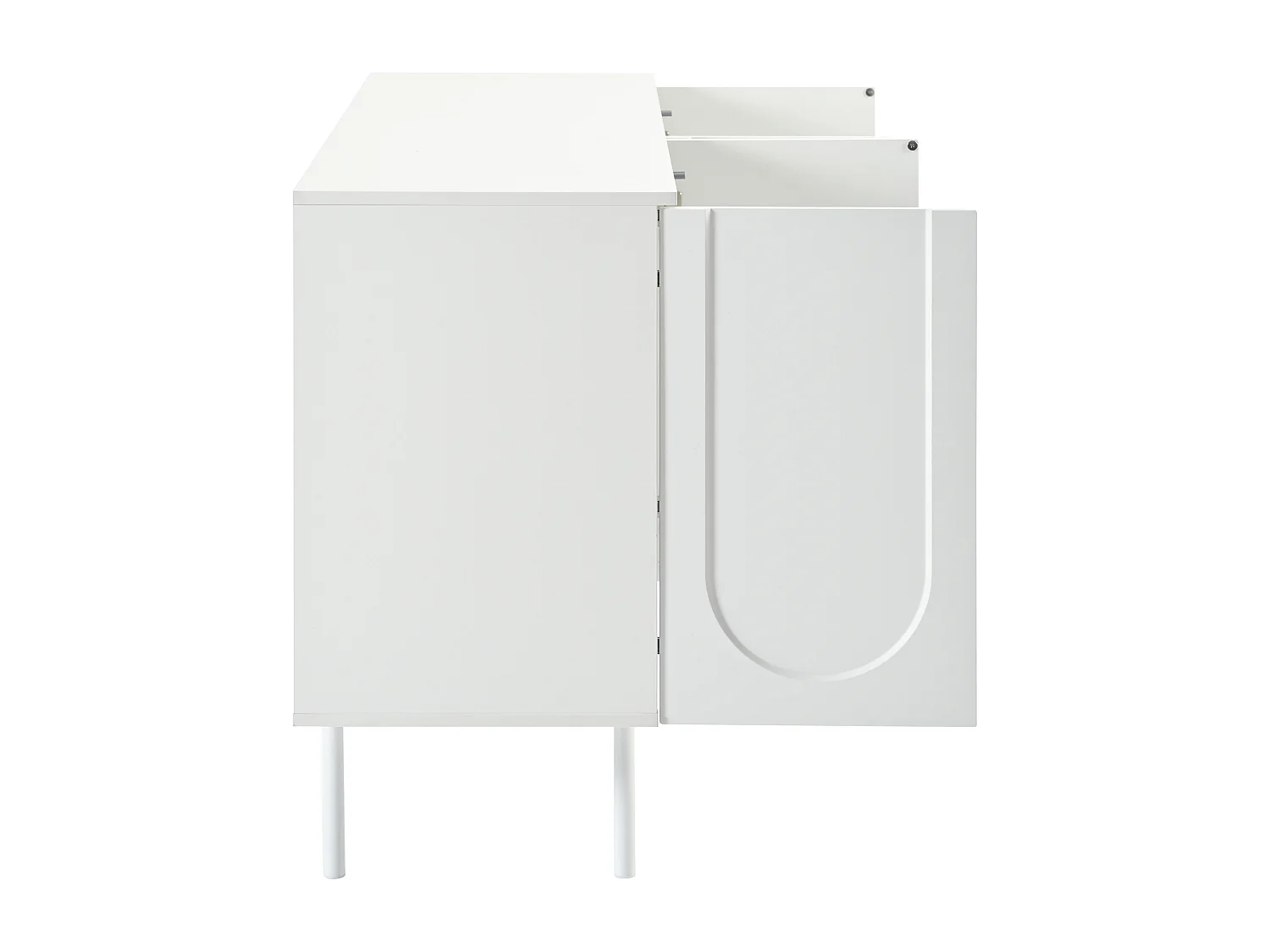 Modern dressoir met verstelbare planken - deuren met boogpatroon - MDF - Wit