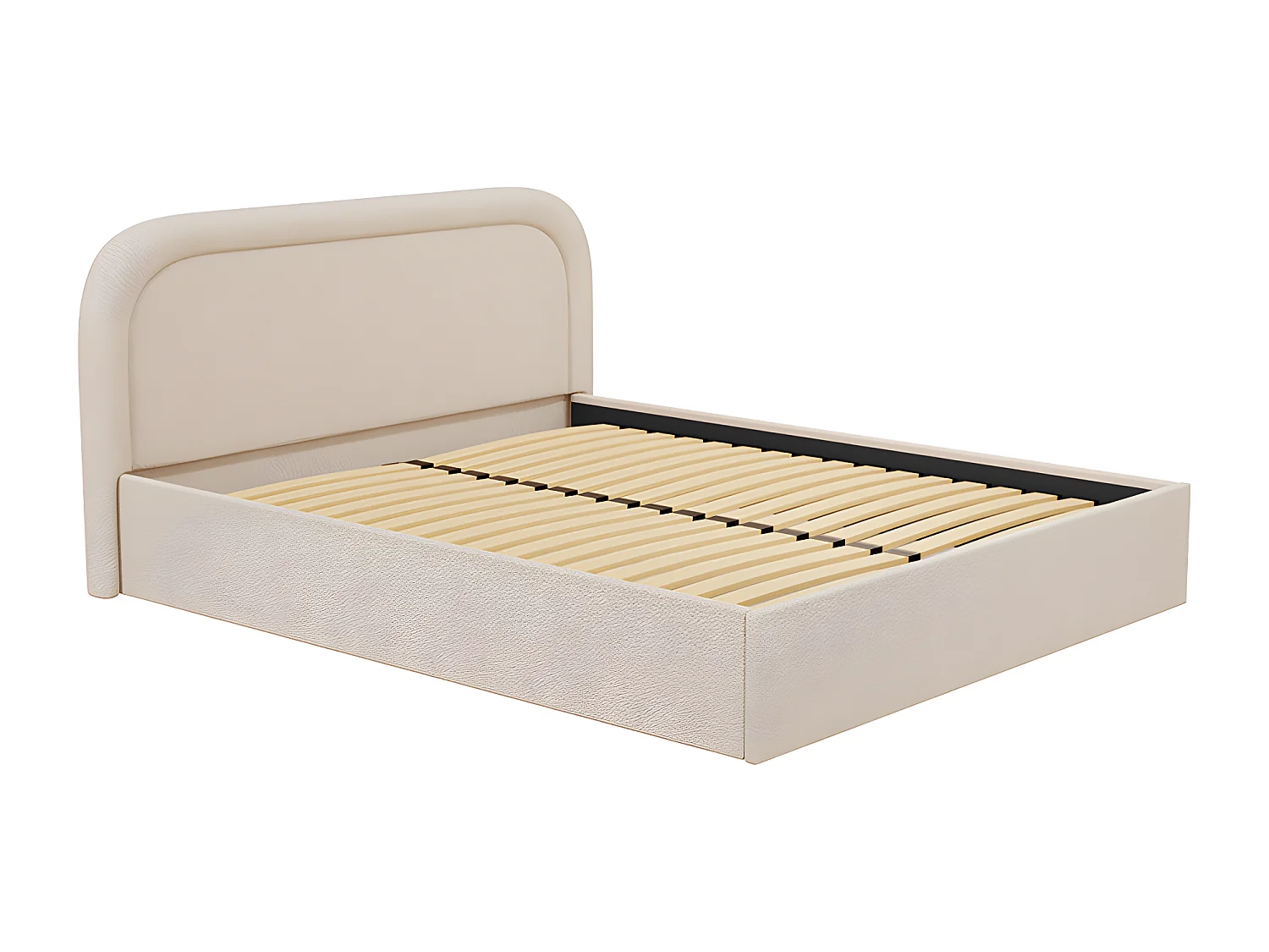 Canapé abatible 200 x 200 cm - Tela rizada - Beige + Colchón - FIREZA