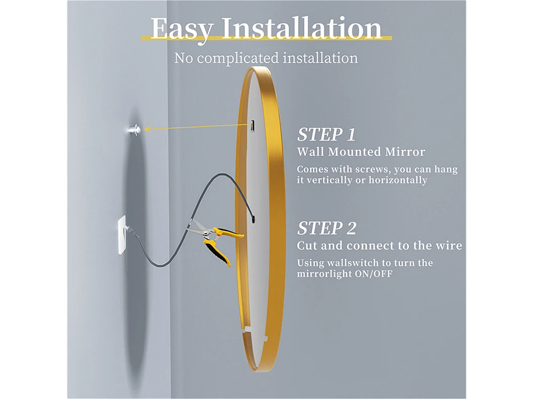 Specchio decorativo rotondo grande Specchi da parete Specchi da parete design camera da letto 80cm