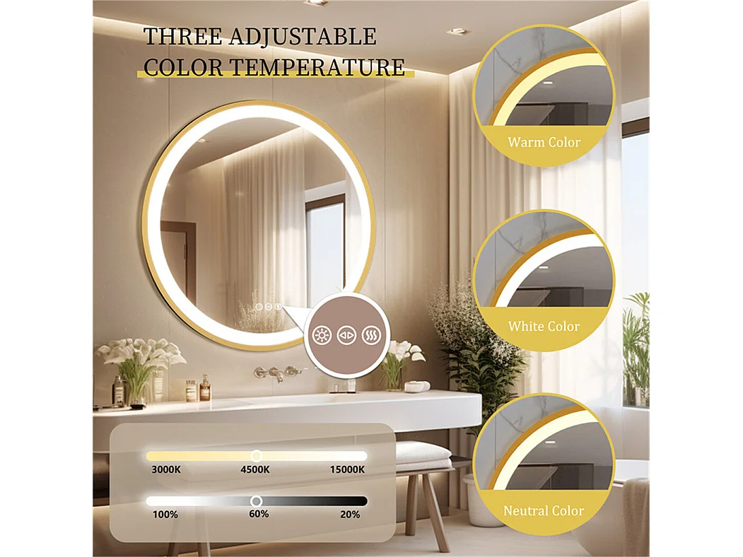 Grand miroir décoration rond miroirs muraux déco mirroir murales chambre design 80cm