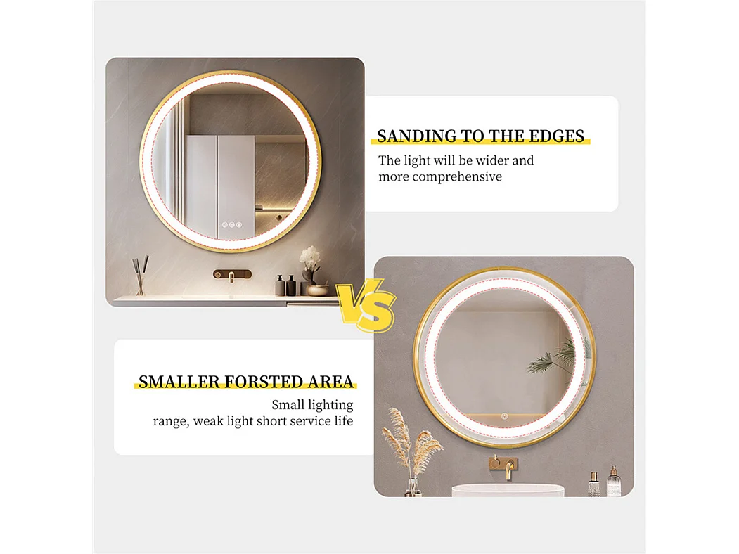 Grand miroir décoration rond miroirs muraux déco mirroir murales chambre design 80cm