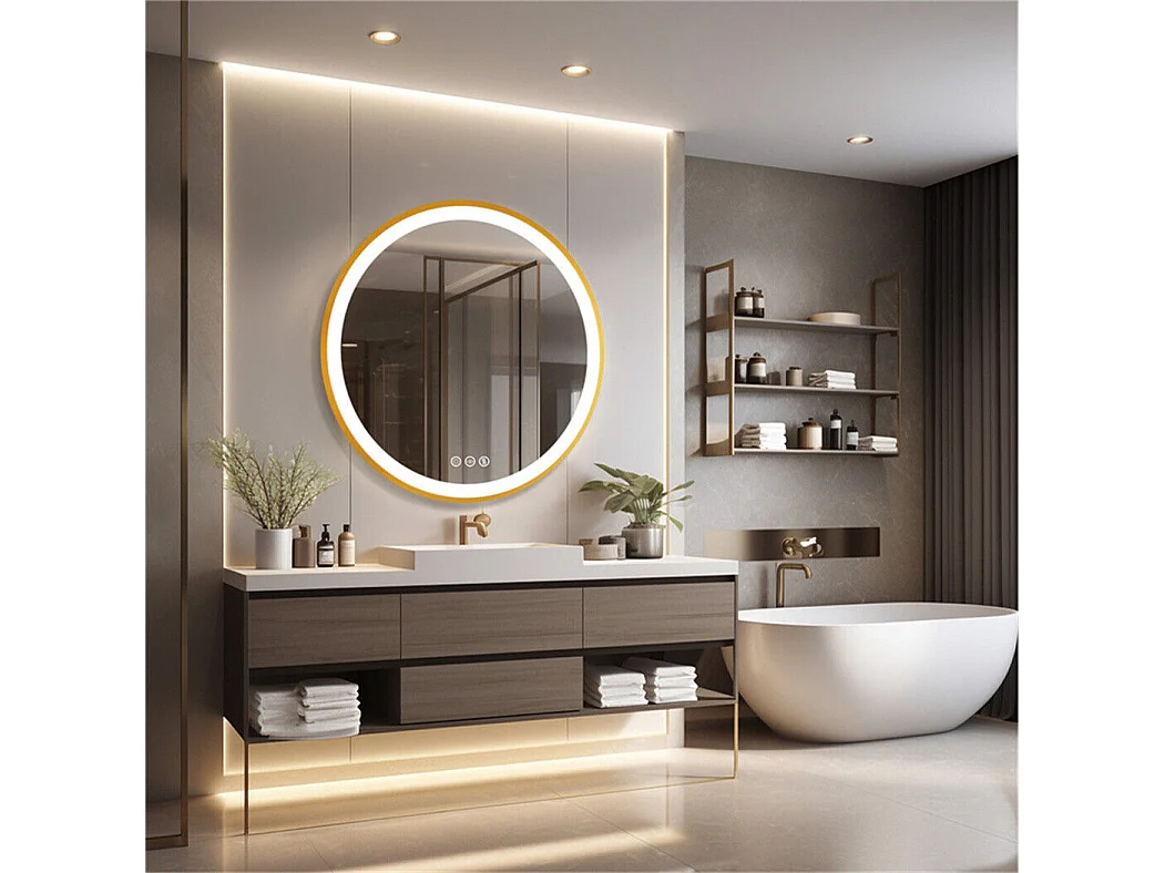 Grand miroir décoration rond miroirs muraux déco mirroir murales chambre design 80cm