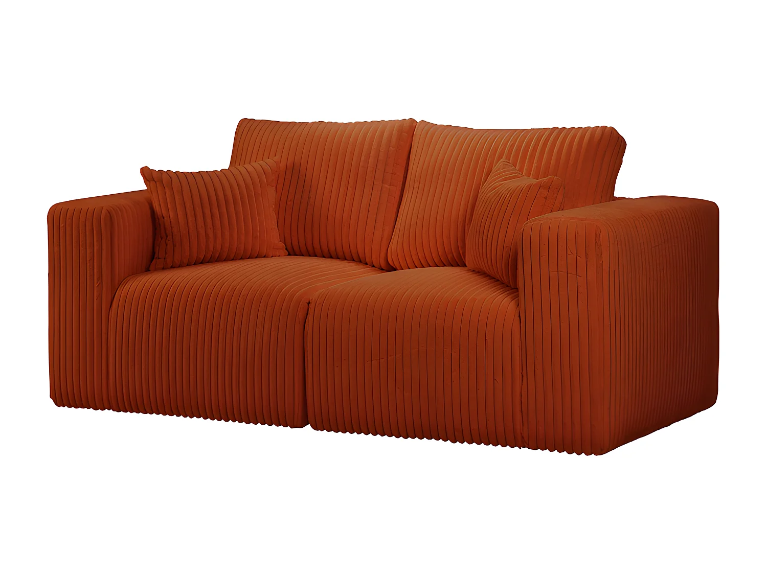 Canapé 2 places tissu côtelé Sharm ambre