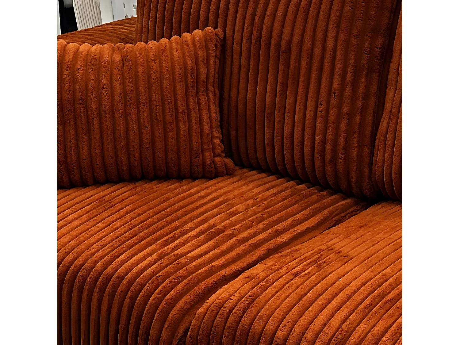 Canapé 2 places tissu côtelé Sharm ambre