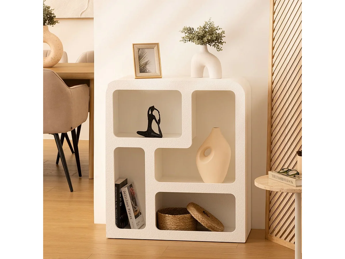 Meuble 4 niches en Bois Blanc 75 x 85 cm