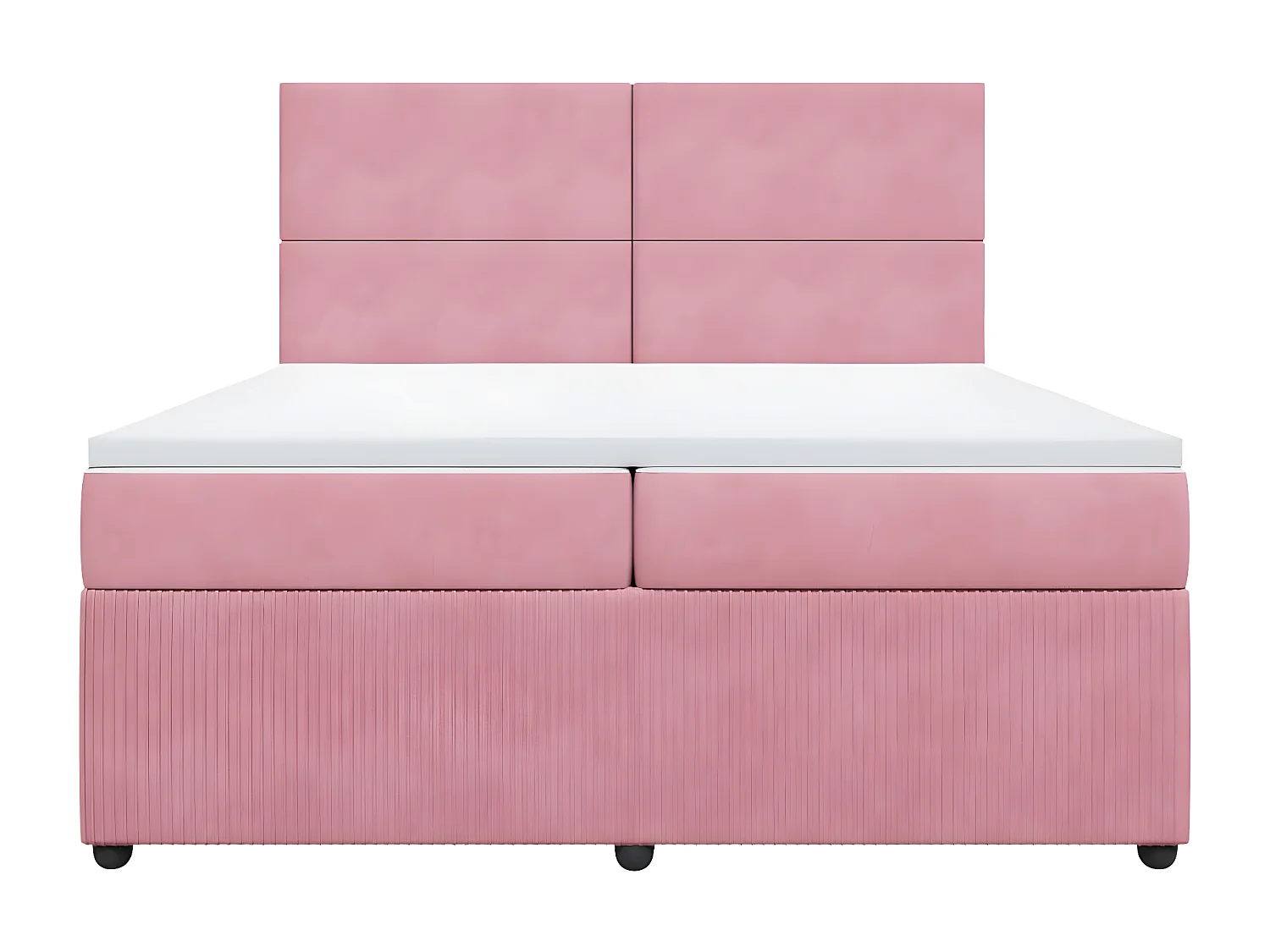 Cama com molas/colchão 200x200 cm veludo rosa