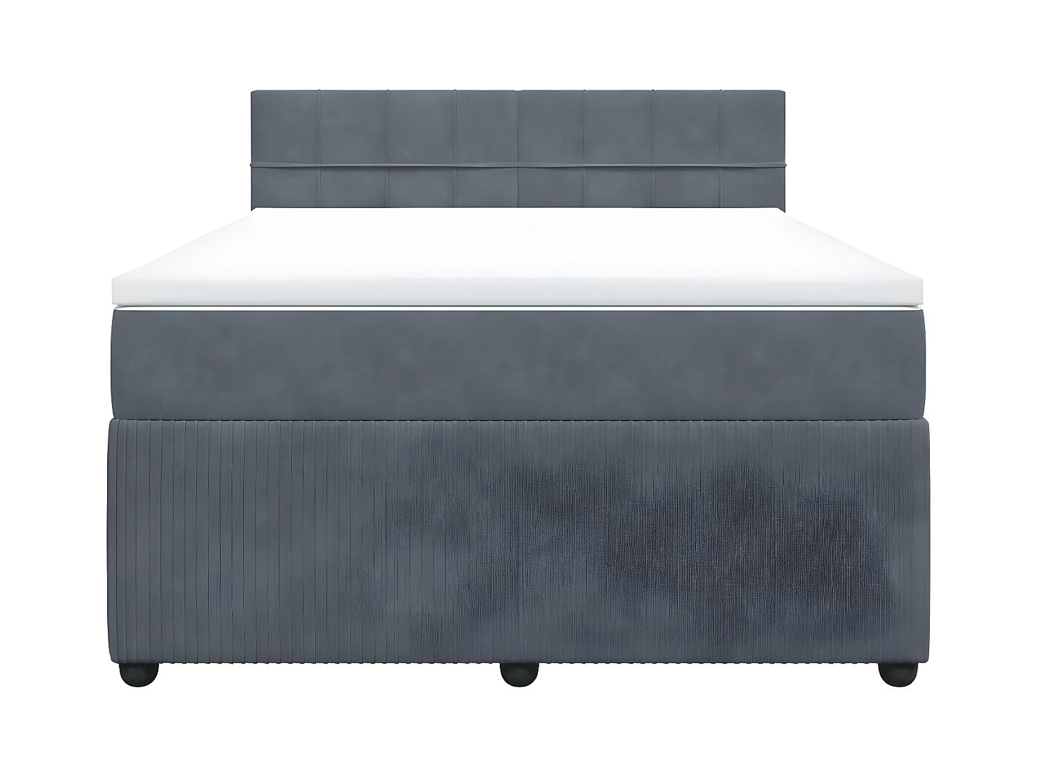Sommier à lattes de lit et matelas Gris foncé 140x200cm Velours