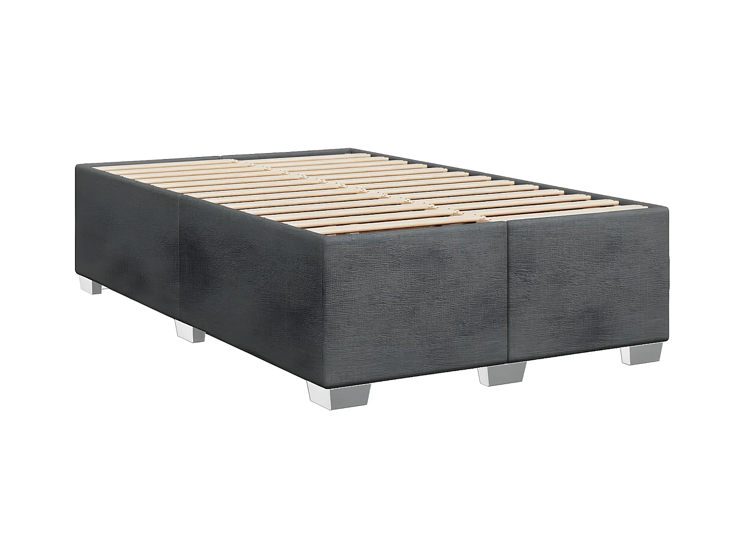 Sommier à lattes de lit et matelas Gris foncé 90x190 cm Tissu