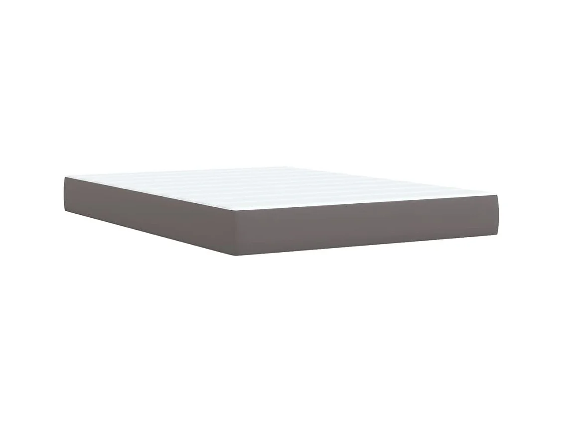 Sommier à lattes de lit avec matelas Gris 140x200 cm Similicuir