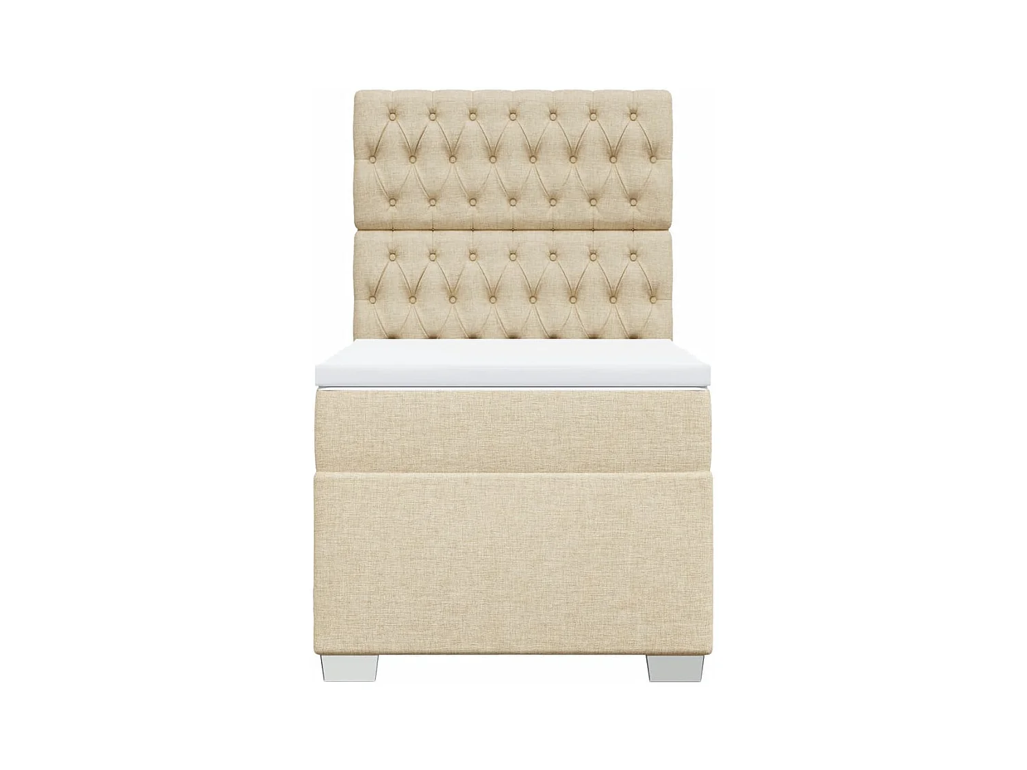 Sommier à lattes de lit avec matelas Crème 80x200 cm Tissu