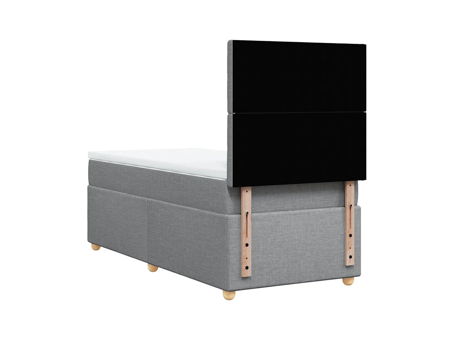 Sommier à lattes de lit avec matelas Gris clair 90x200 cm Tissu