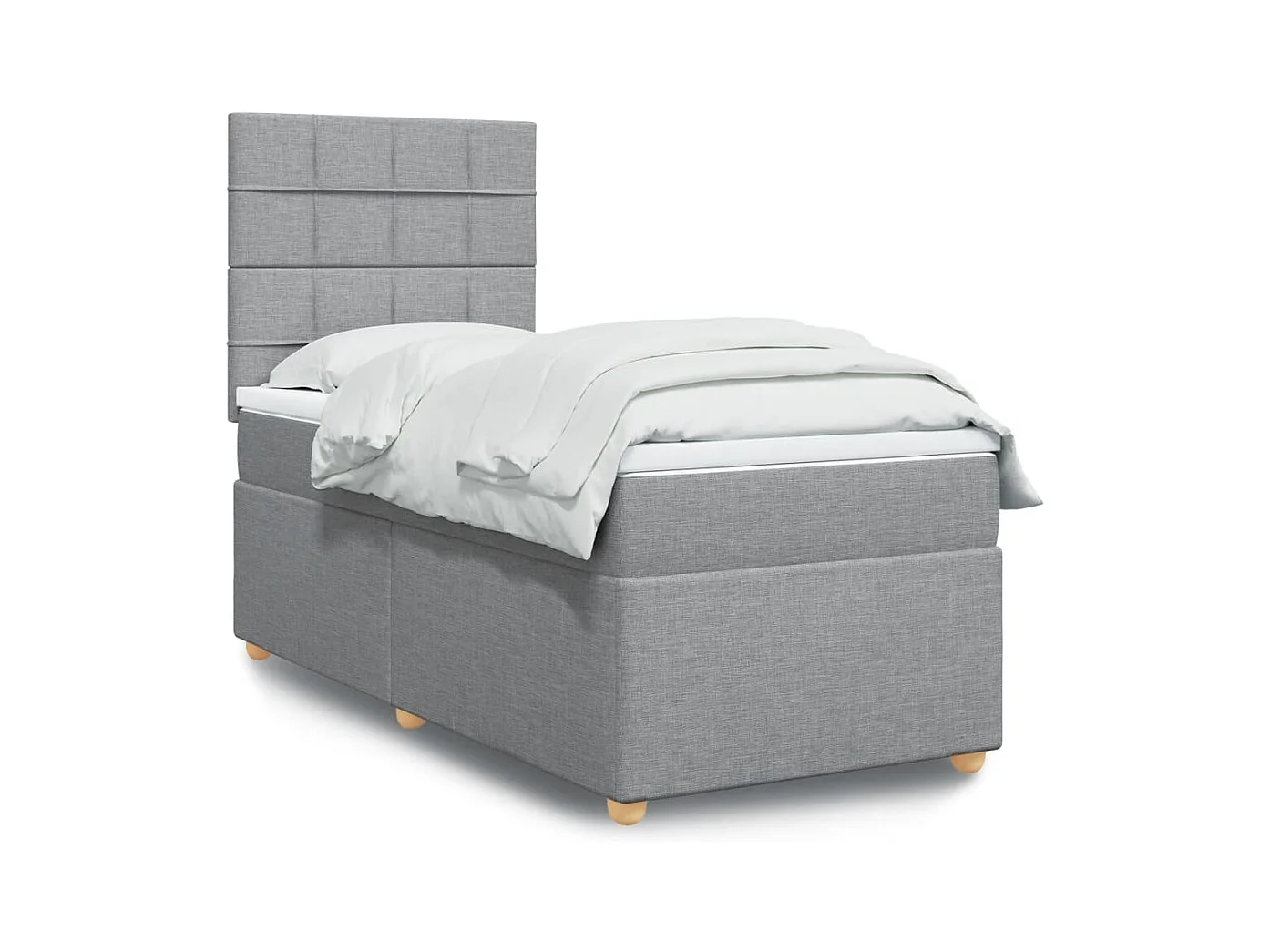 Sommier à lattes de lit avec matelas Gris clair 100x200cm Tissu