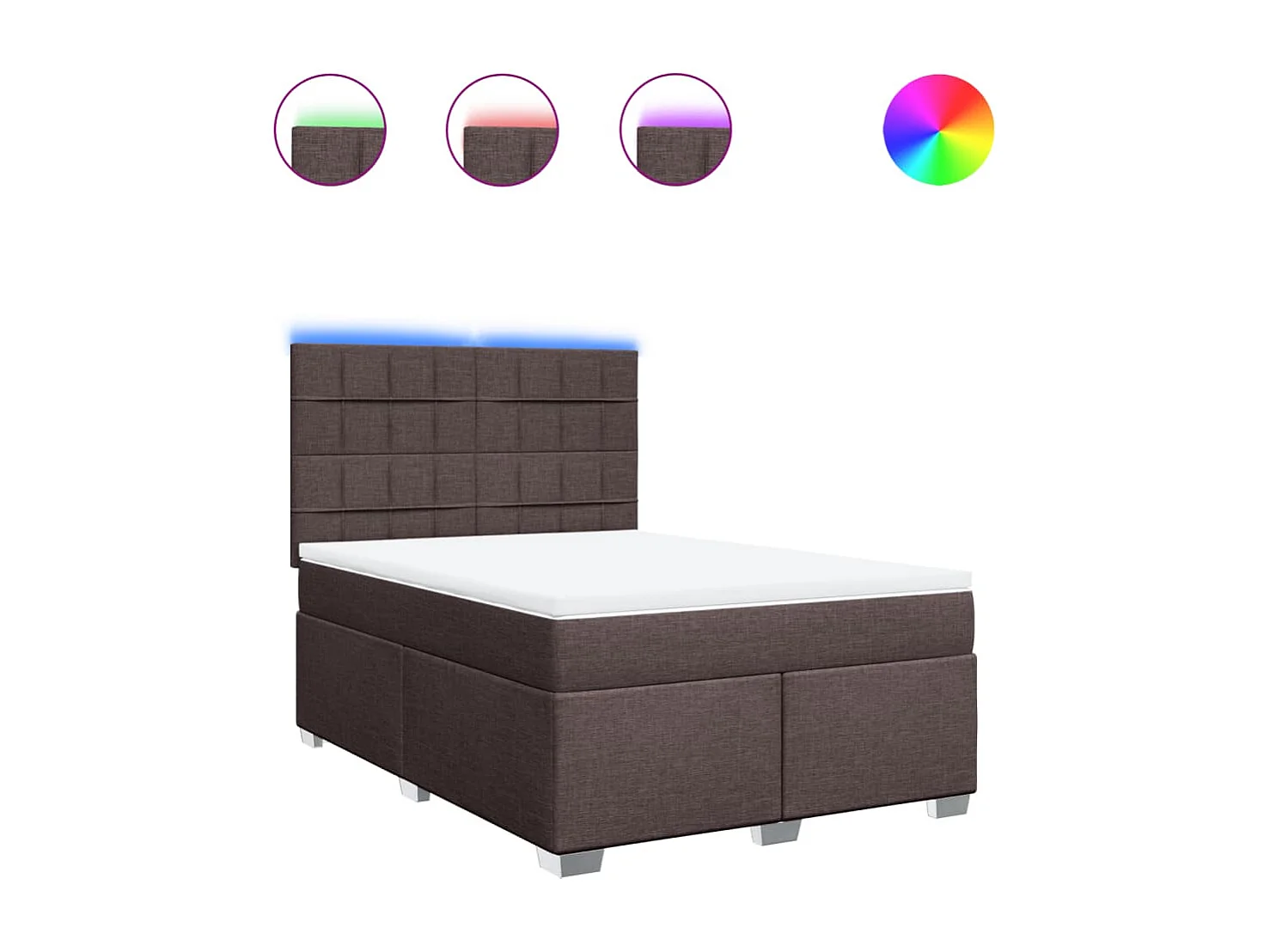 Cama com molas/colchão 140x190 cm tecido castanho-escuro