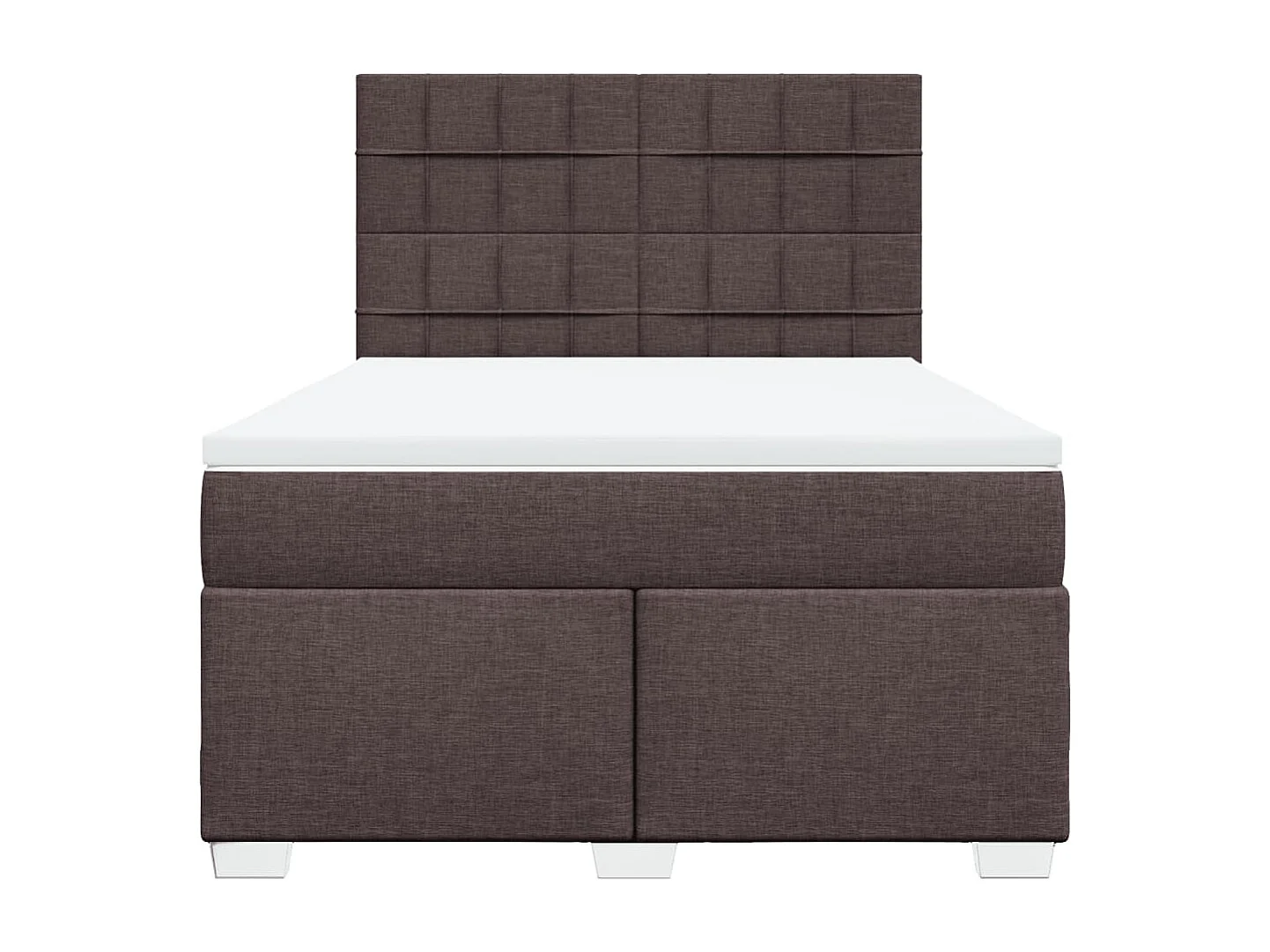 Cama com molas/colchão 140x190 cm tecido castanho-escuro