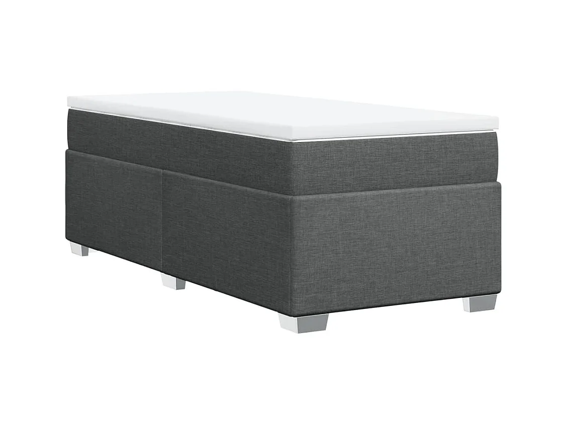 Sommier à lattes de lit et matelas Gris foncé 90x190 cm Tissu
