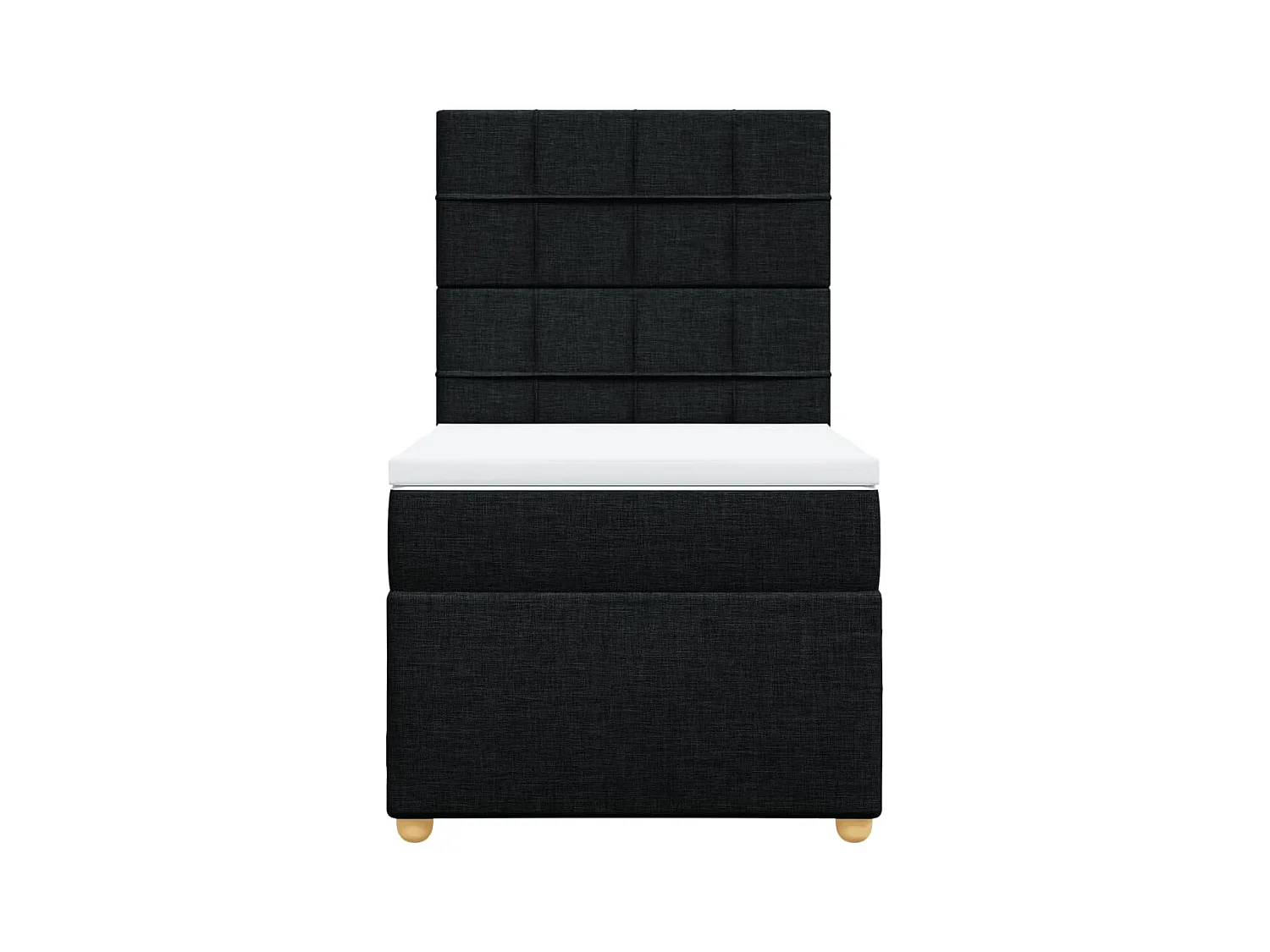 Sommier à lattes de lit avec matelas Noir 90x190 cm Tissu