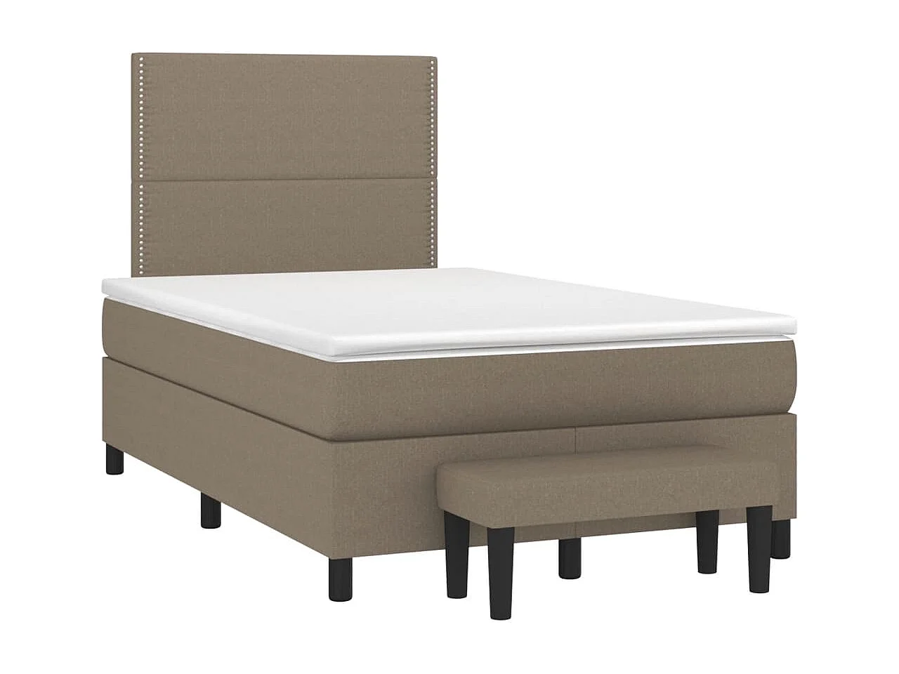 Sommier à lattes de lit avec matelas taupe 120x190 cm tissu