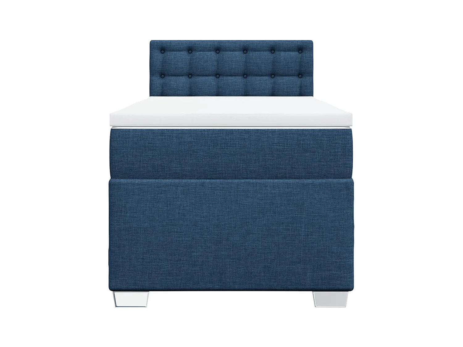 Sommier à lattes de lit avec matelas Bleu 100x200 cm Tissu