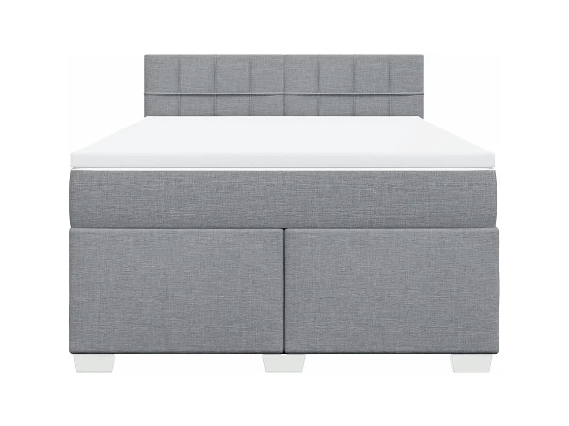 Sommier à lattes de lit avec matelas Gris clair 140x200cm Tissu