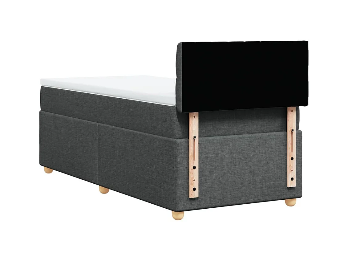 Sommier à lattes de lit et matelas Gris foncé 90x190 cm Tissu