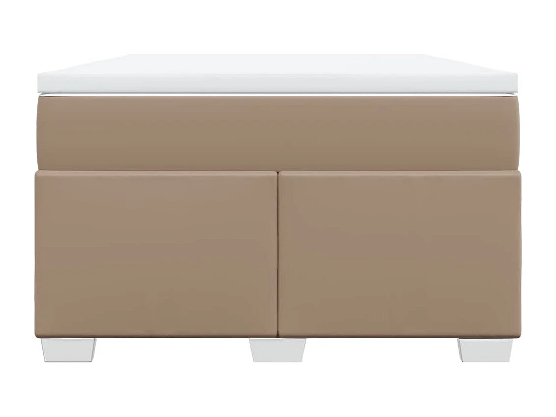 Cama com molas/colchão 120x200 cm couro artificial cappuccino