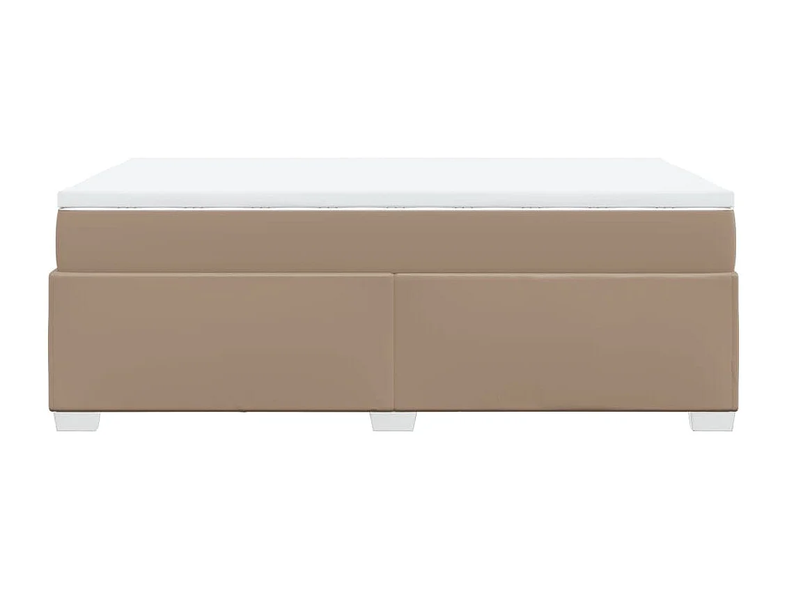Cama com molas/colchão 120x200 cm couro artificial cappuccino