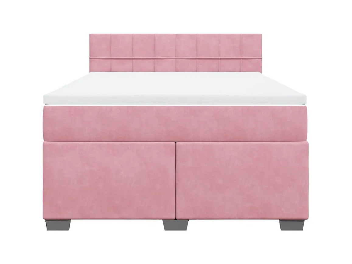 Sommier à lattes de lit avec matelas Rose 140x200 cm Velours