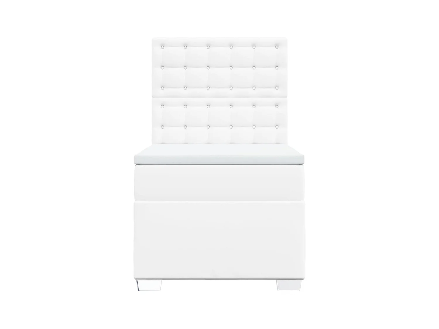 Cama com molas/colchão 90x190 cm couro artificial branco