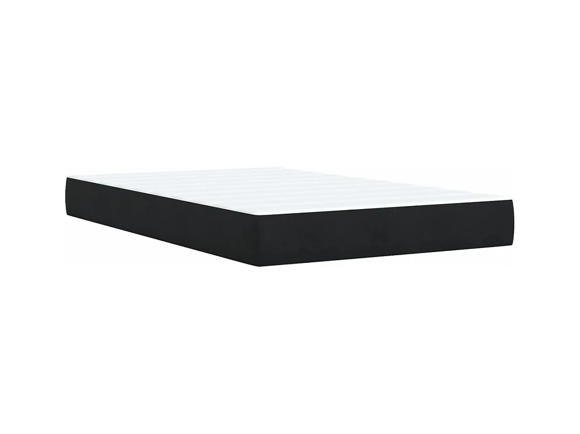 Cama box spring con colchón terciopelo negro 120x190 cm
