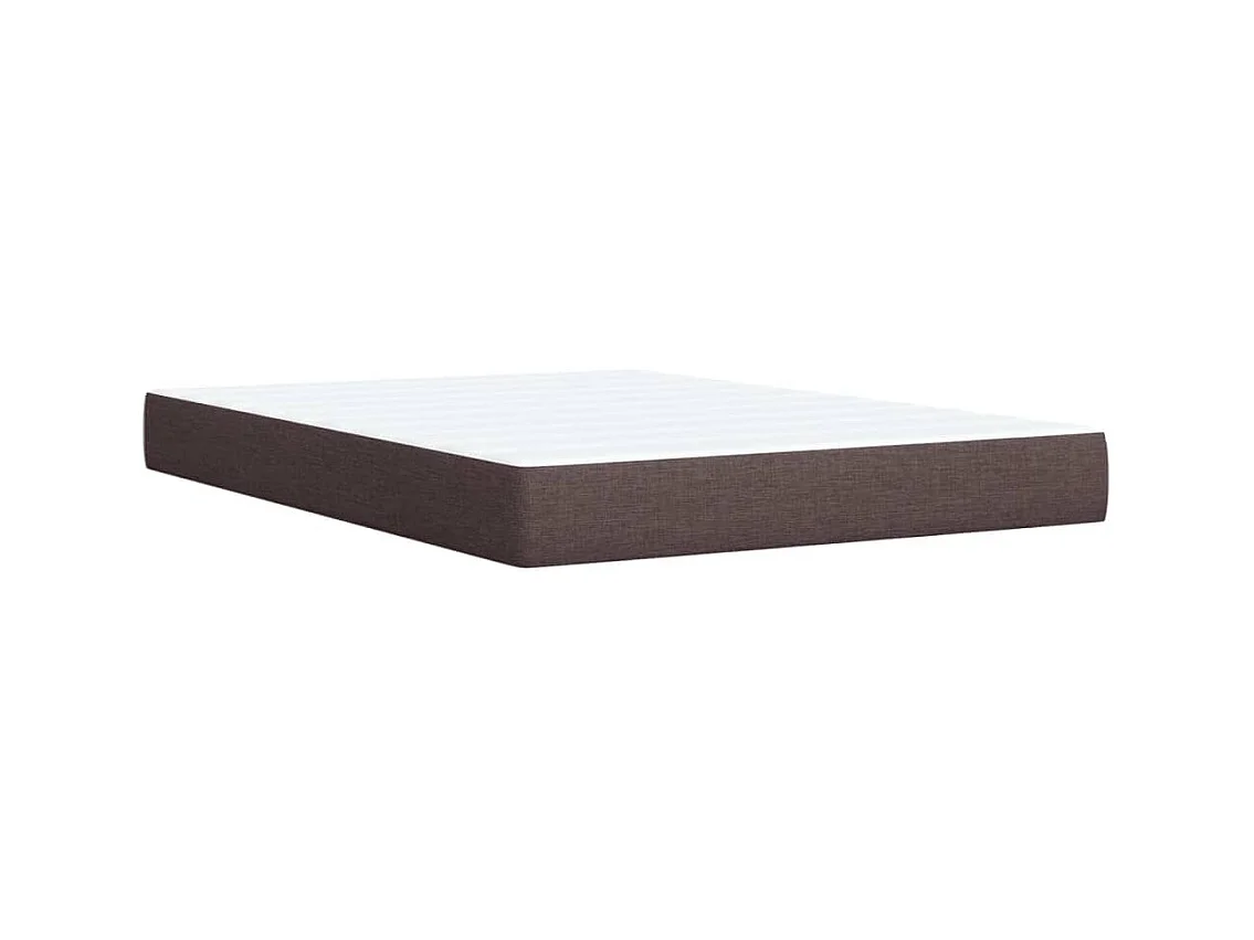 Cama box spring con colchón tela marrón oscuro 140x190 cm