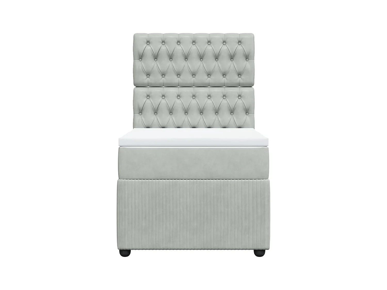 Sommier à lattes de lit et matelas Gris clair 80x200 cm Velours