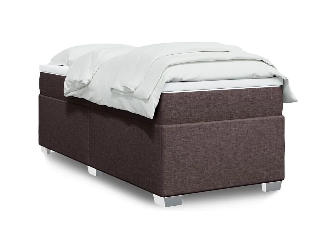 Cama com molas/colchão 80x200 cm tecido castanho-escuro