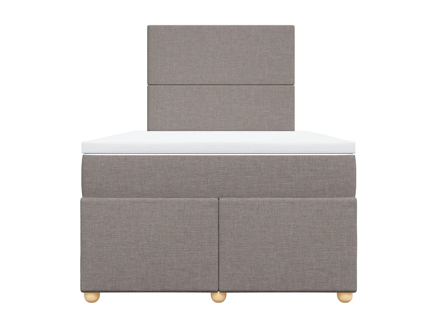 Cama box spring con colchón tela gris taupe 120x200 cm