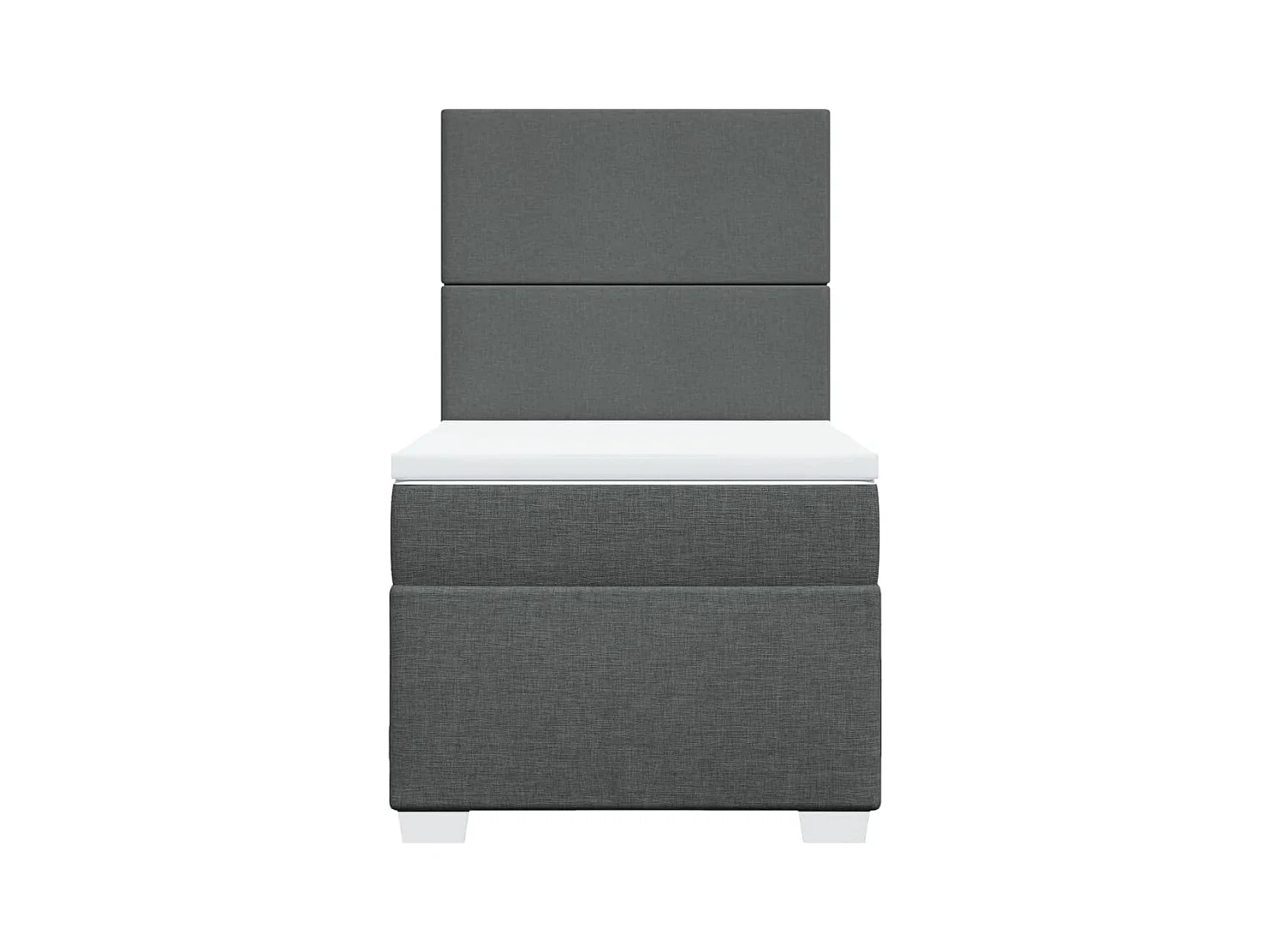 Sommier à lattes de lit avec matelas Gris foncé 90x200 cm Tissu