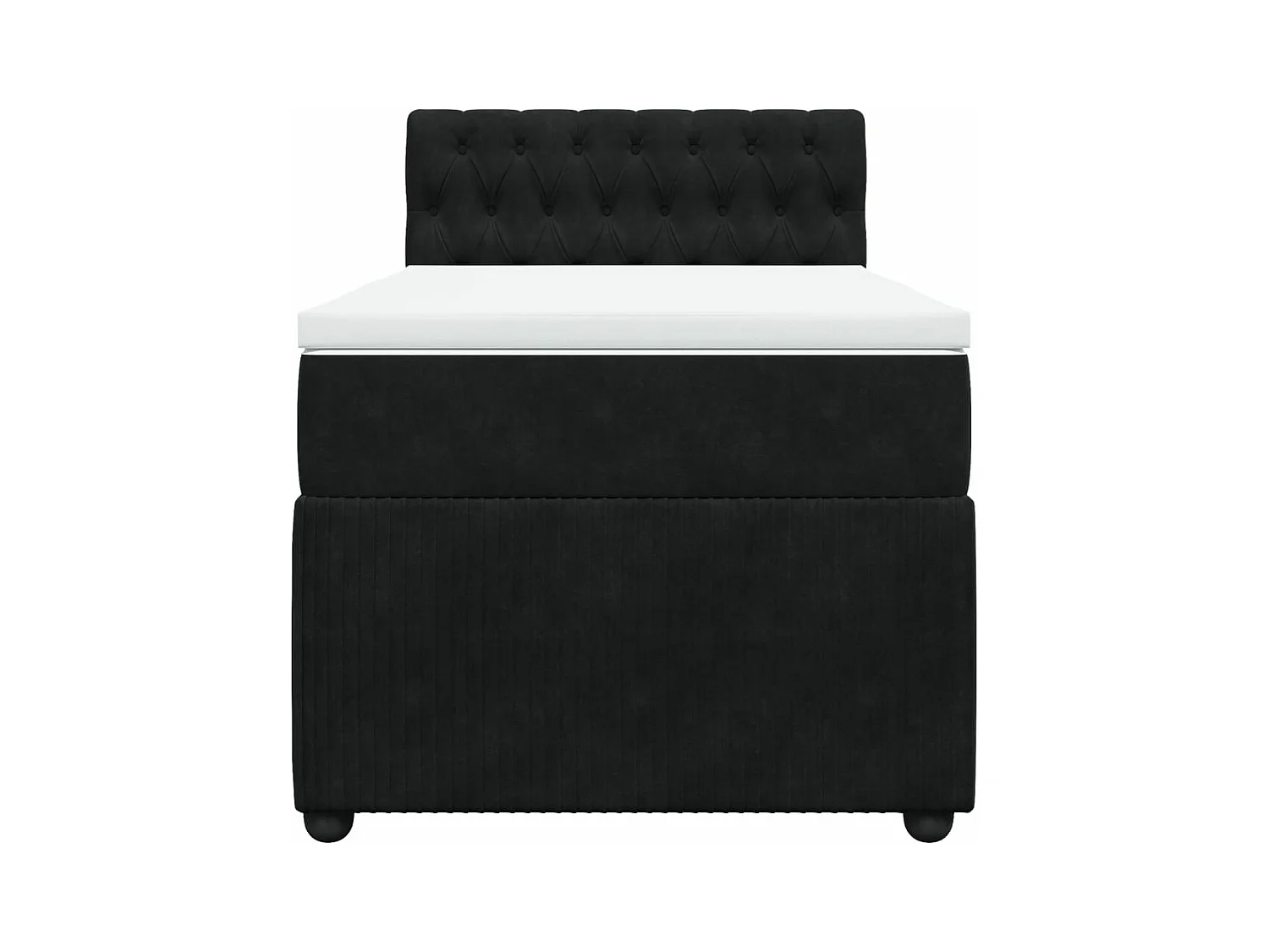 Cama com molas/colchão 80x200 cm veludo preto