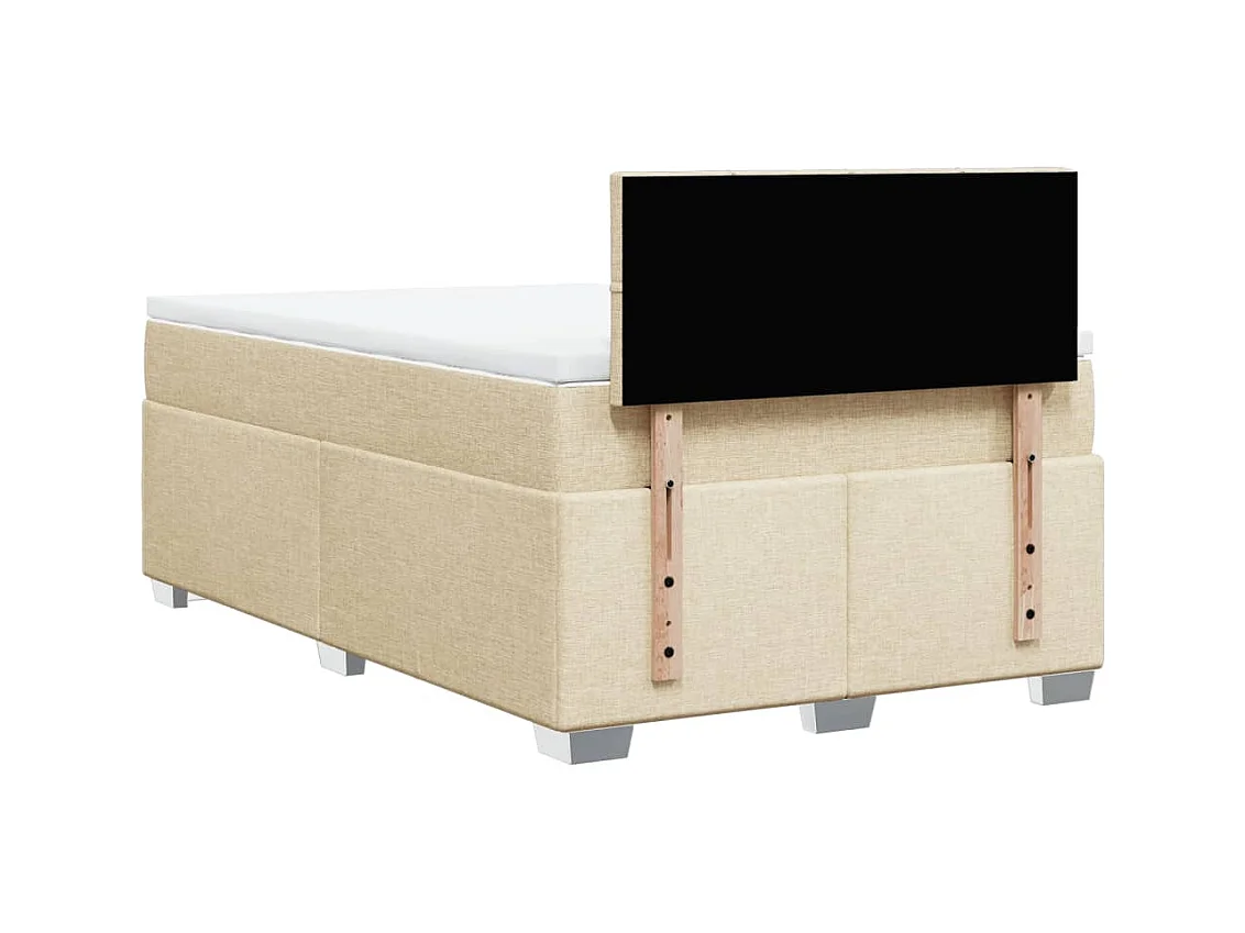 Sommier à lattes de lit avec matelas Crème 120x200 cm Tissu