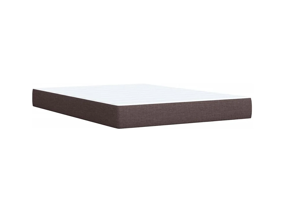 Cama com molas/colchão 140x190 cm tecido castanho-escuro