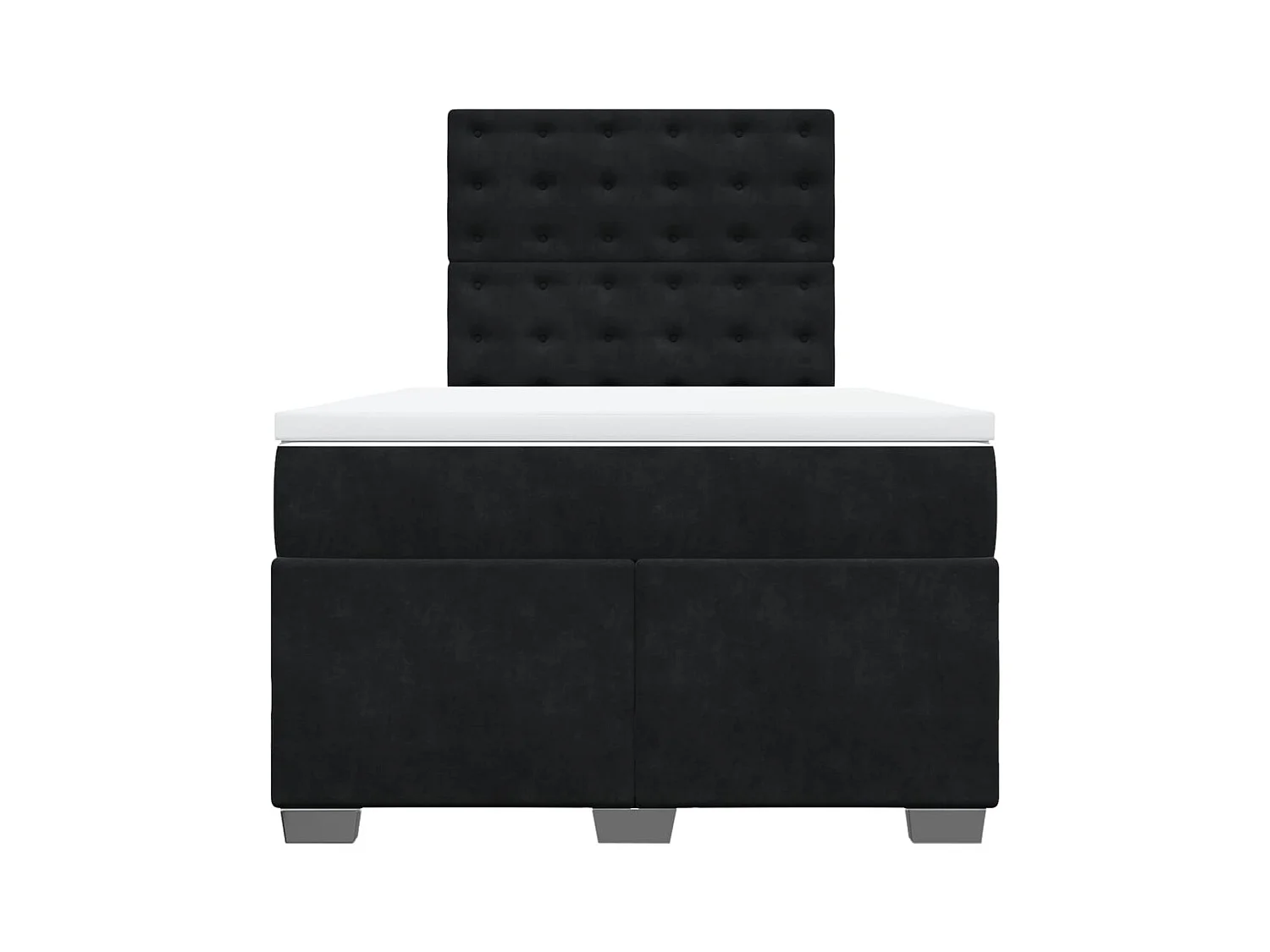 Sommier à lattes de lit avec matelas noir 120x190 cm velours