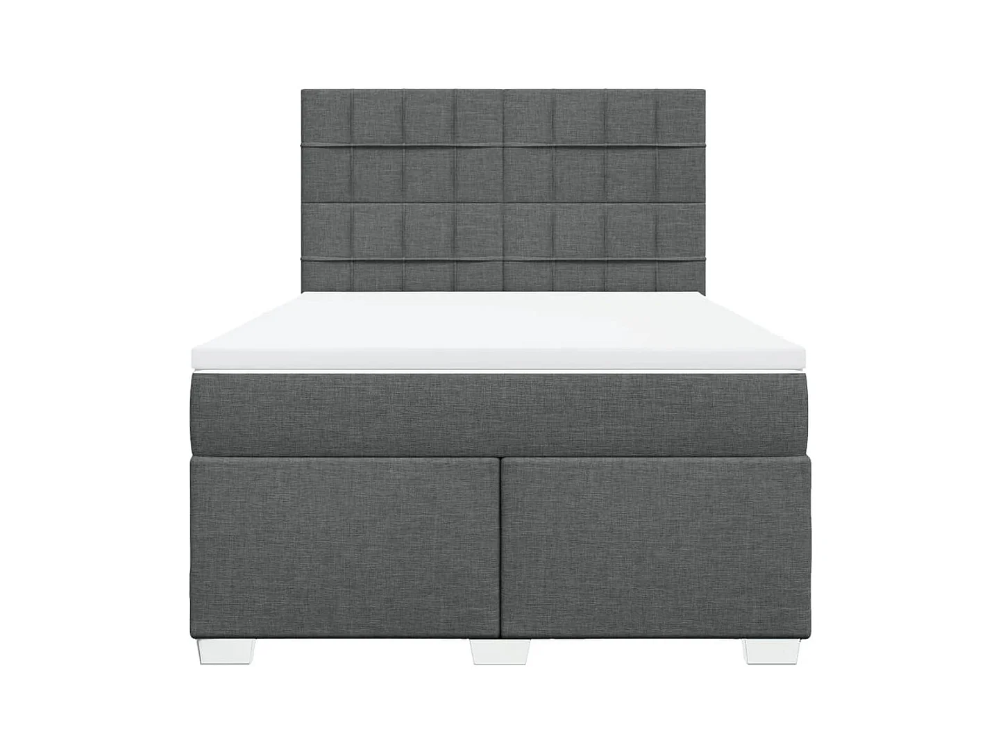 Sommier à lattes de lit avec matelas Gris foncé 140x190cm Tissu