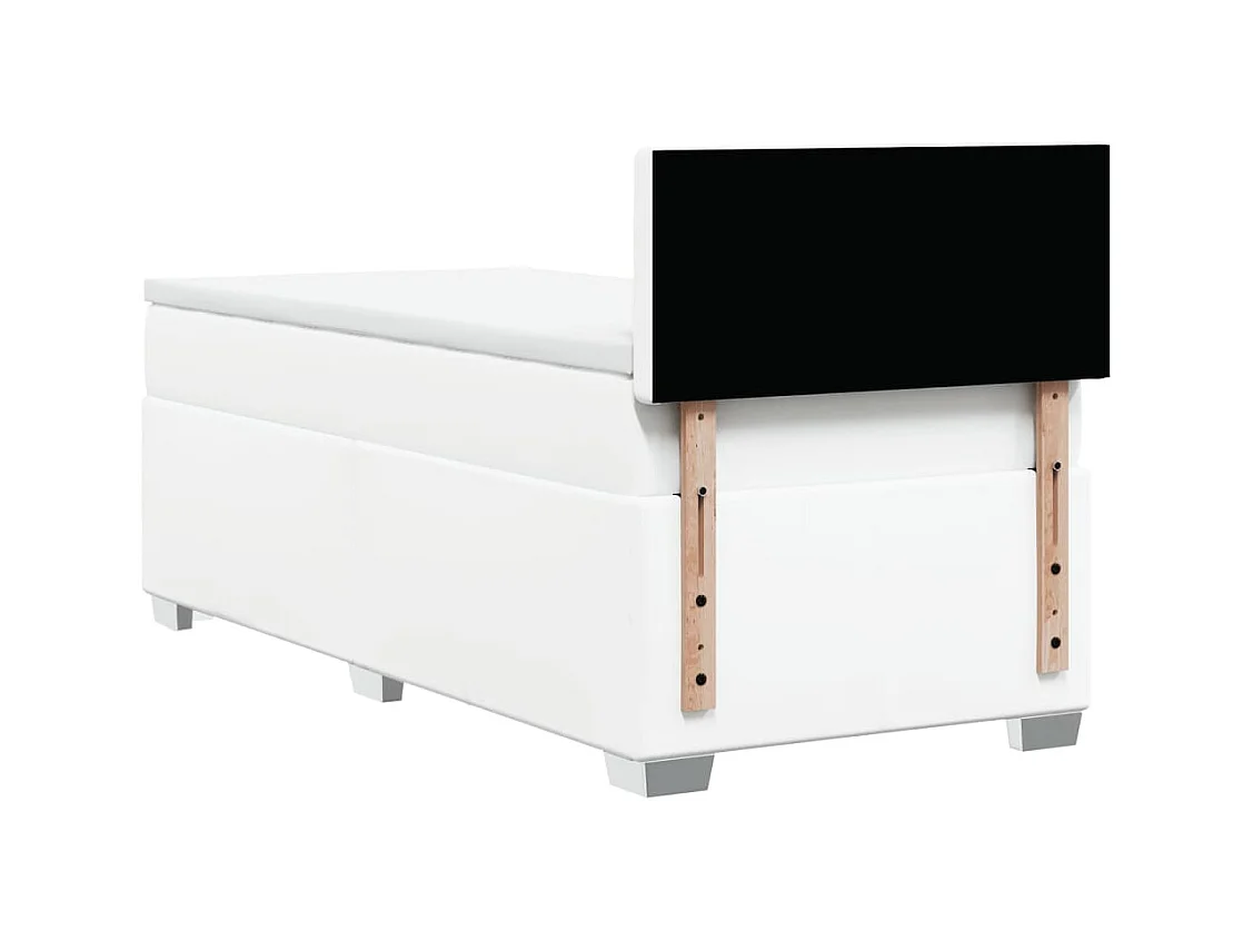 Sommier à lattes de lit avec matelas Blanc 90x200 cm Similicuir