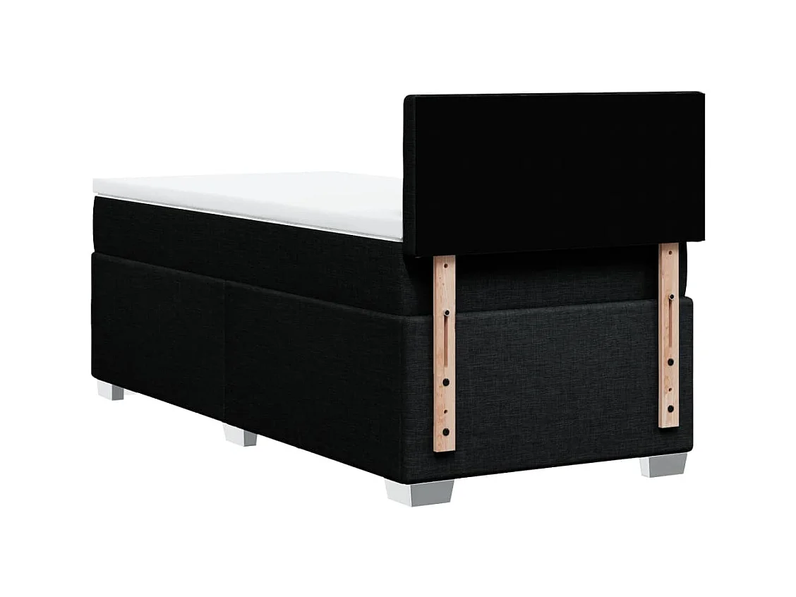 Cama box spring con colchón tela negro 100x200 cm